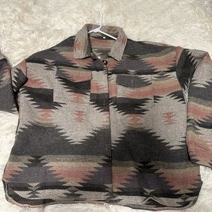 Aztec flannel shacket jacket coat